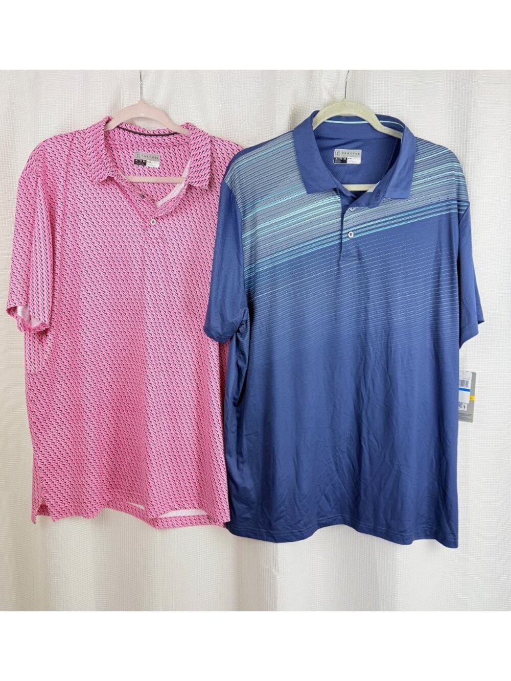 PGA TOUR Pro Series Golf Polo Shirts Mens Size XL  Pink Blue PVKME020DS Lot of 2